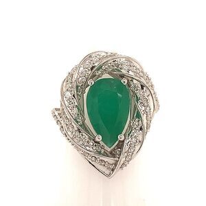 Natural Emerald Diamond Ring Size 6.75 14k Gold 6.1 TCW Certified $6,950 114425